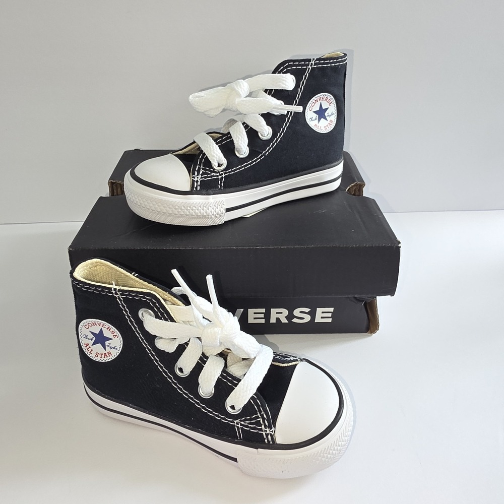 Converse Toddler Size 5 EU 20 Black Canvas All Star Sneakers Shoes